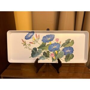 Louisa Rawle Blue Morning Glory Melamine Serving Tray RDE Imports Made in Italy